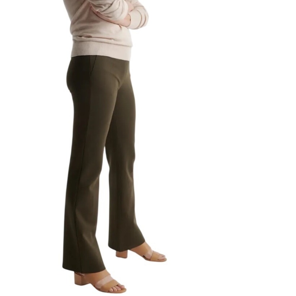 Quince Ultra-Stretch Ponte Bootcut Pant Womens MP 28 Olive Green DKBIZ01 NEW